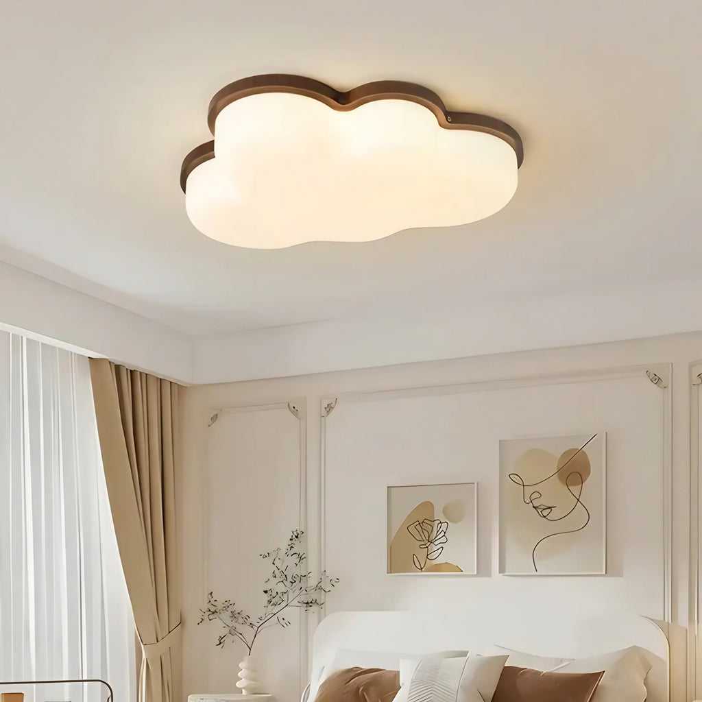Plafonnier nuage LED pour chambre d'enfant, marron ou beige, marron