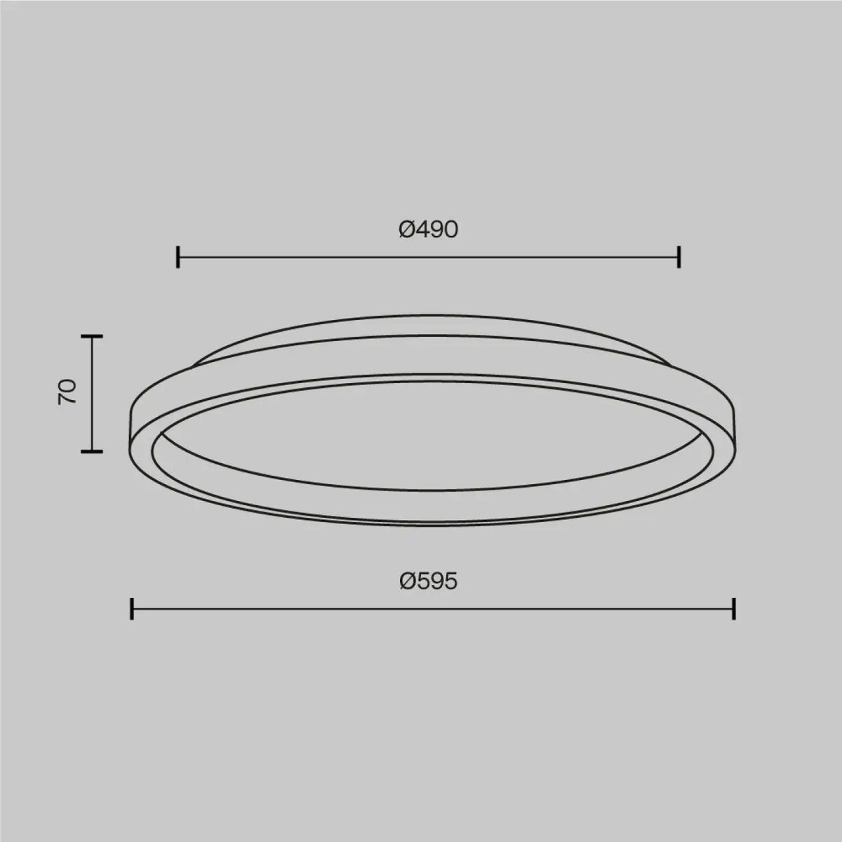 Plafonnier LED disque noir effet pierre, 40 ou 60 cm