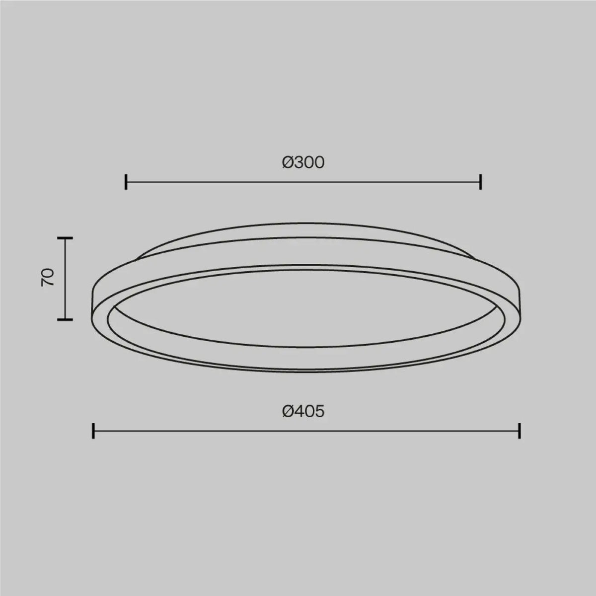 Plafonnier LED disque noir effet pierre, 40 ou 60 cm