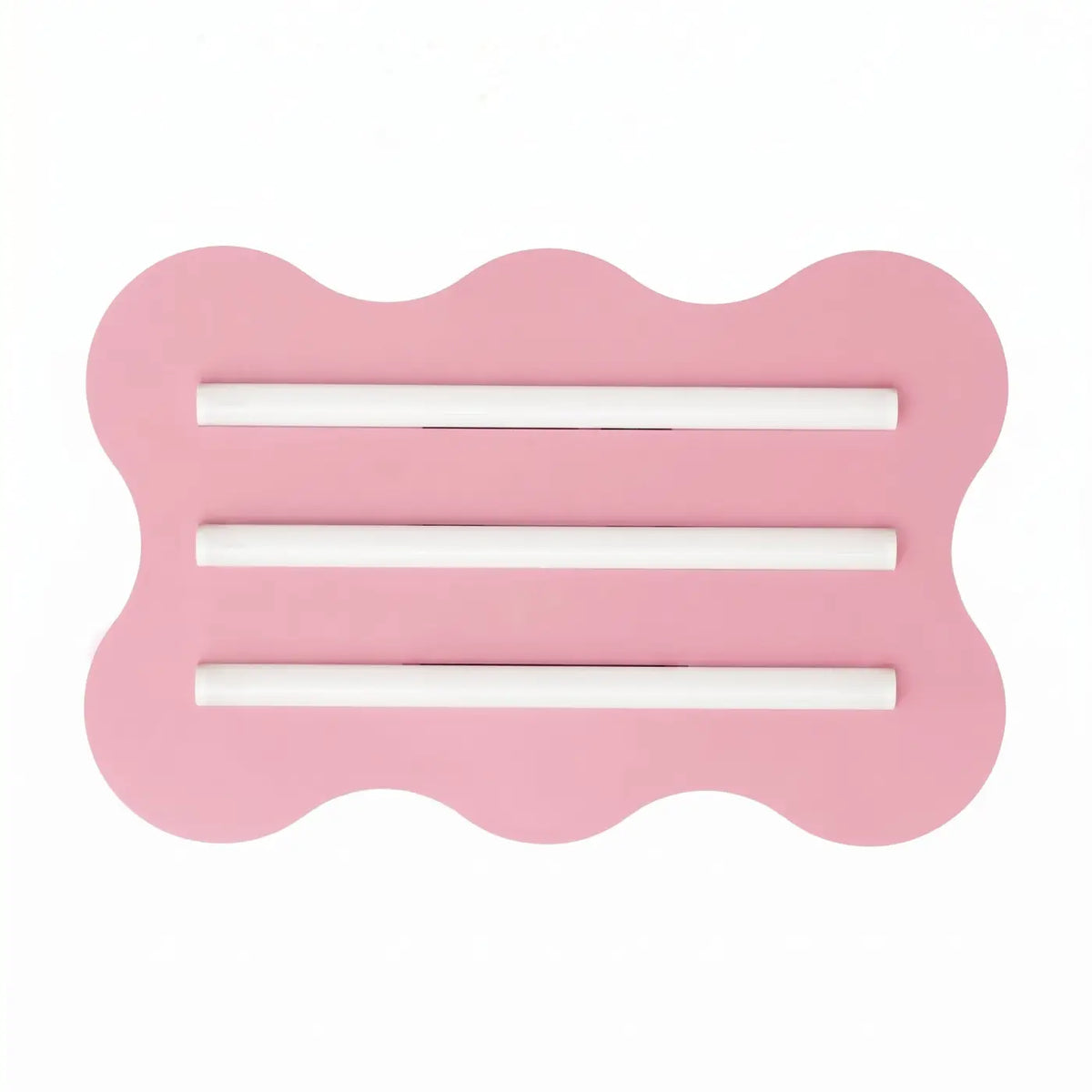 Plafonnier plat en acier ondulé à trois tubes, 16 coloris, rose