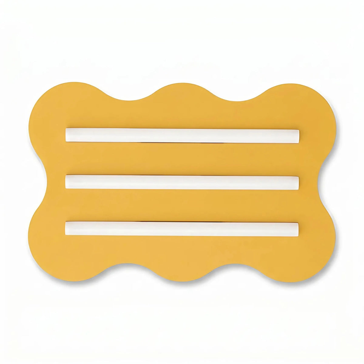 Plafonnier plat en acier ondulé à trois tubes, 16 coloris, jaune