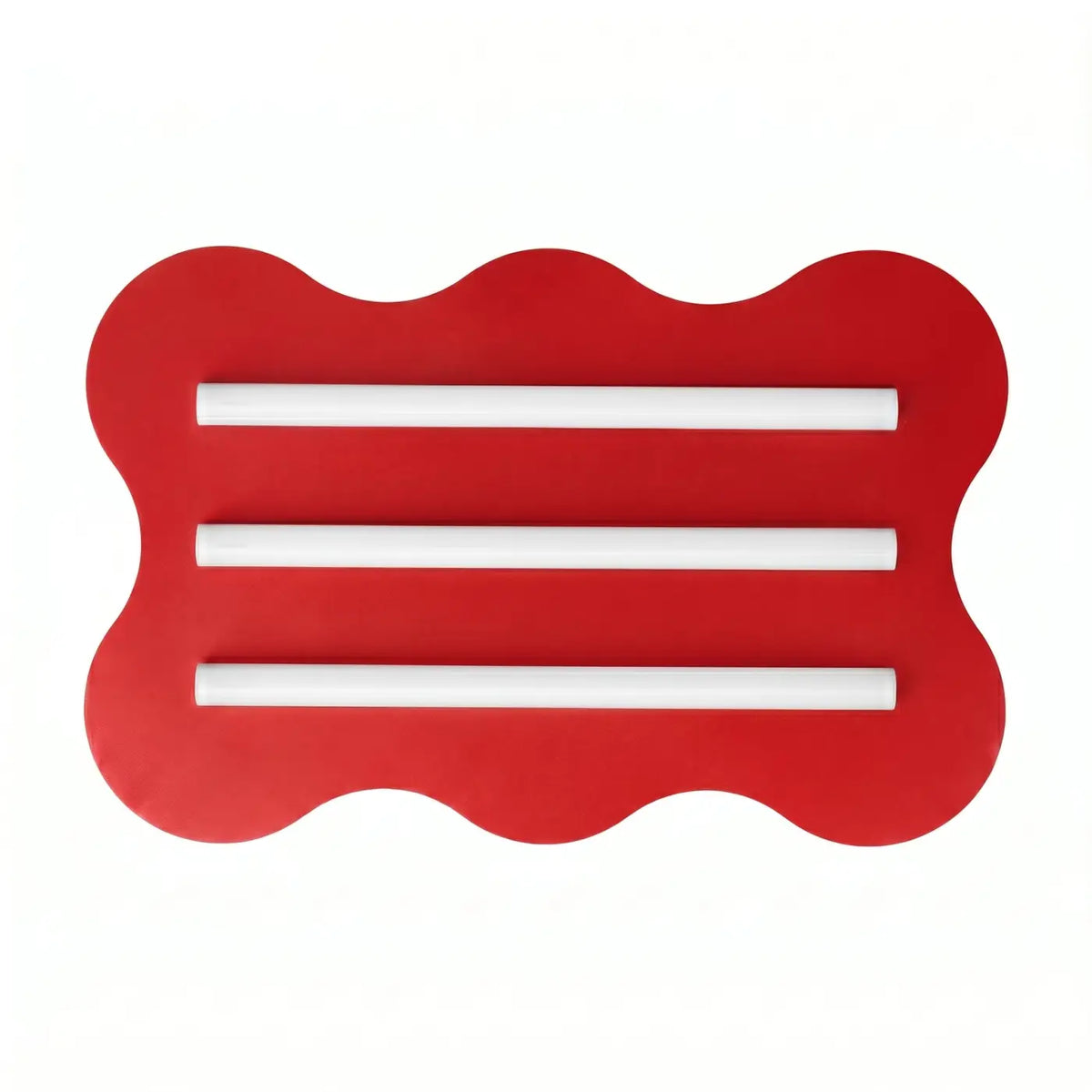 Plafonnier plat en acier ondulé à trois tubes, 16 coloris, rouge