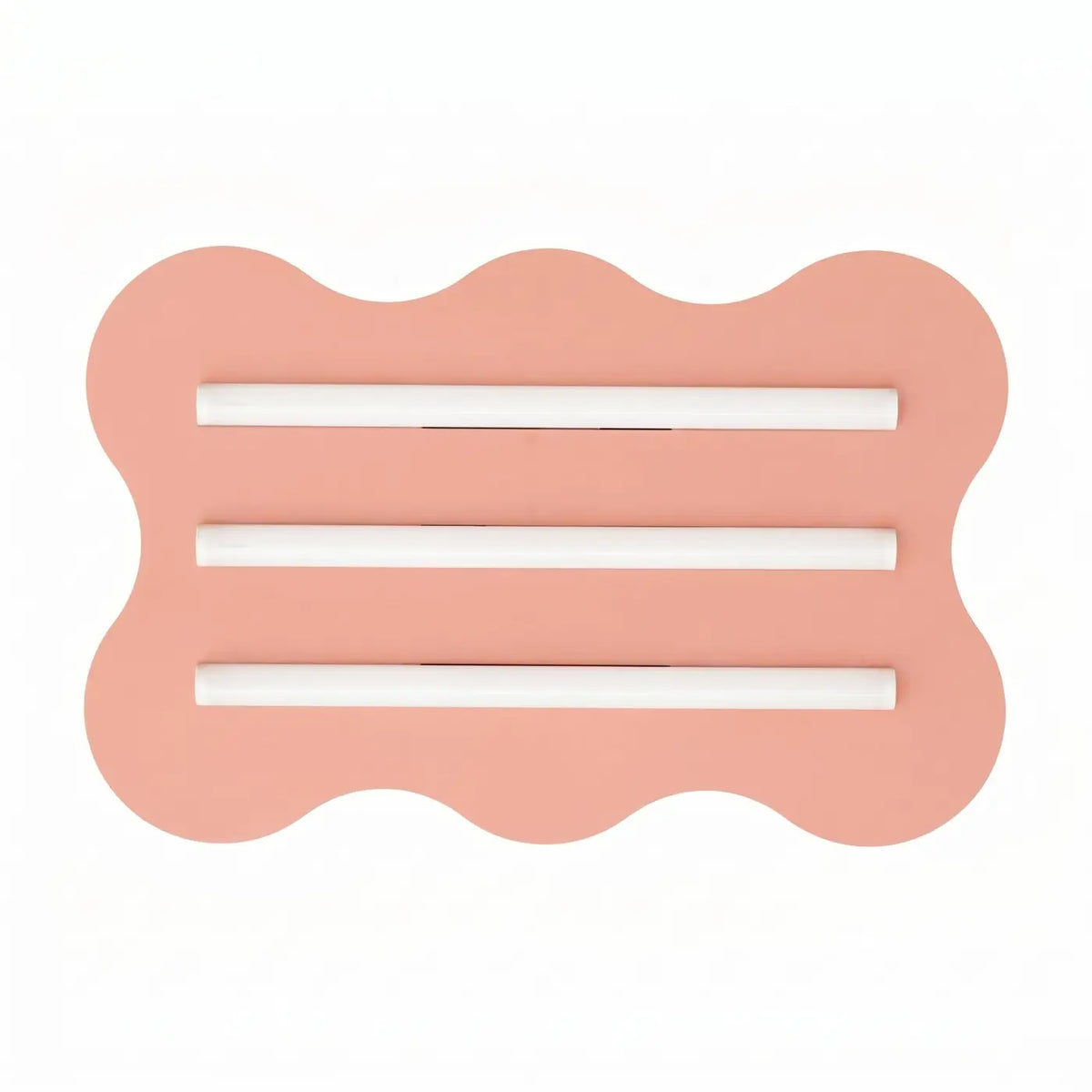 Plafonnier plat en acier ondulé à trois tubes, 16 coloris, pêche