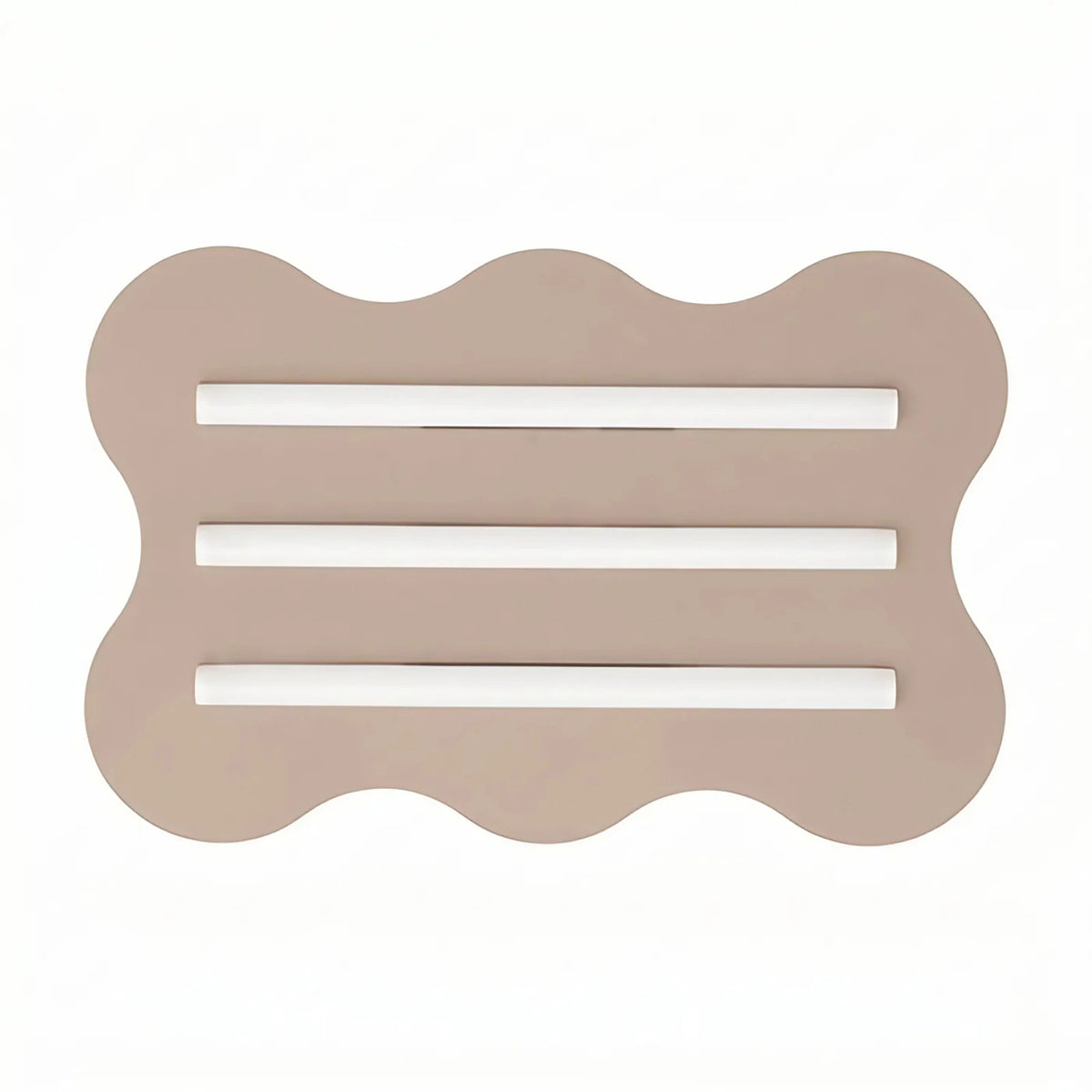Plafonnier plat en acier ondulé à trois tubes, 16 coloris, taupe