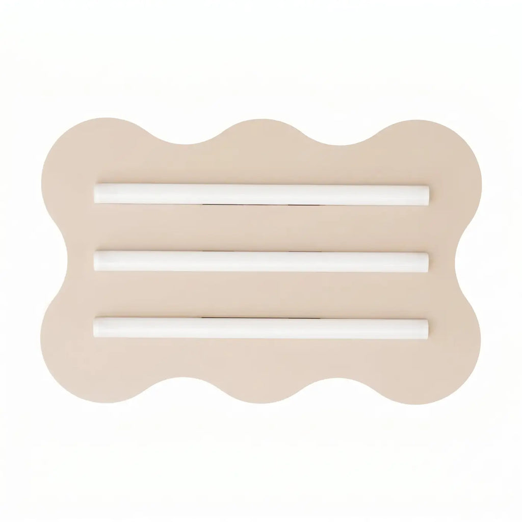 Plafonnier plat en acier ondulé à trois tubes, 16 coloris, beige