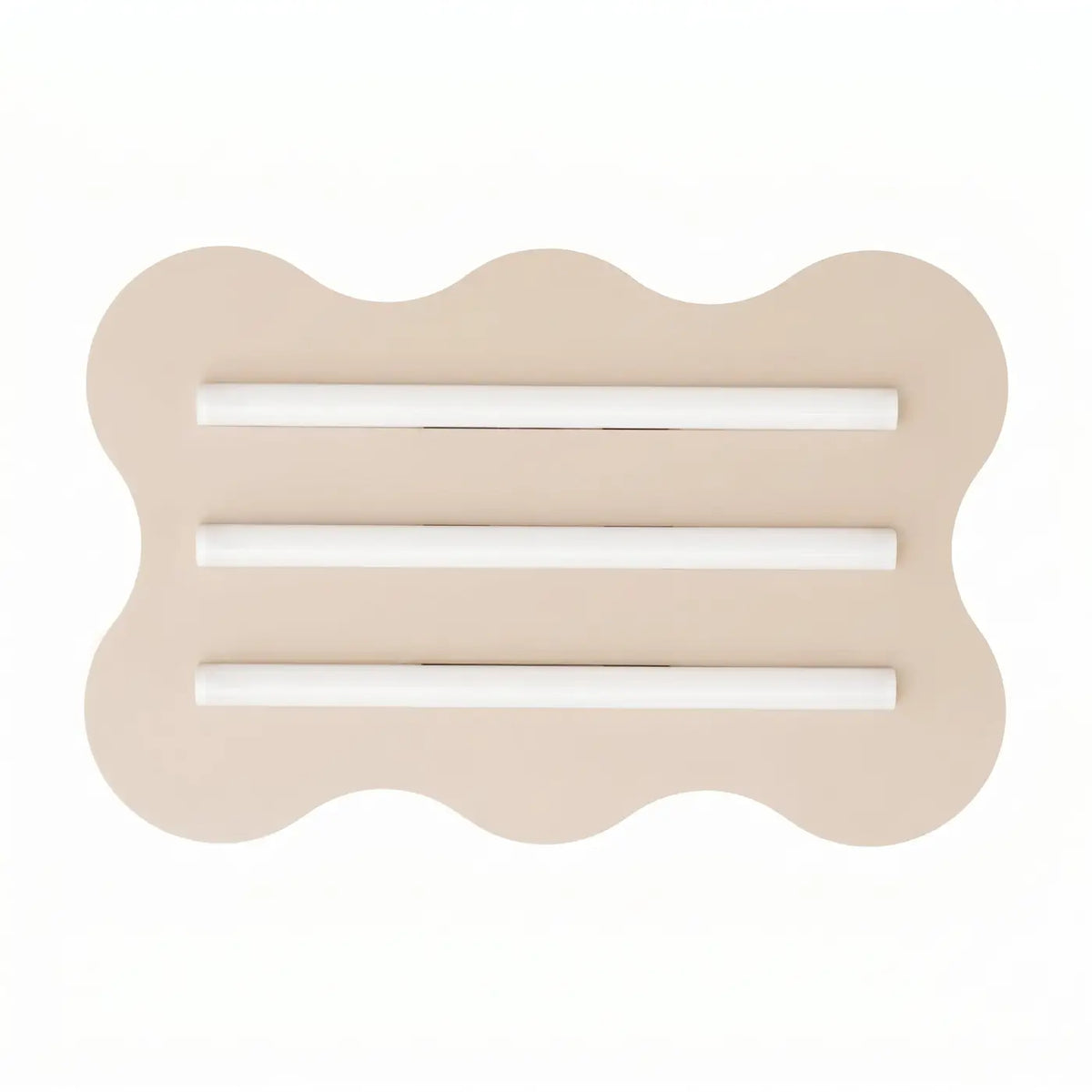 Plafonnier plat en acier ondulé à trois tubes, 16 coloris, beige
