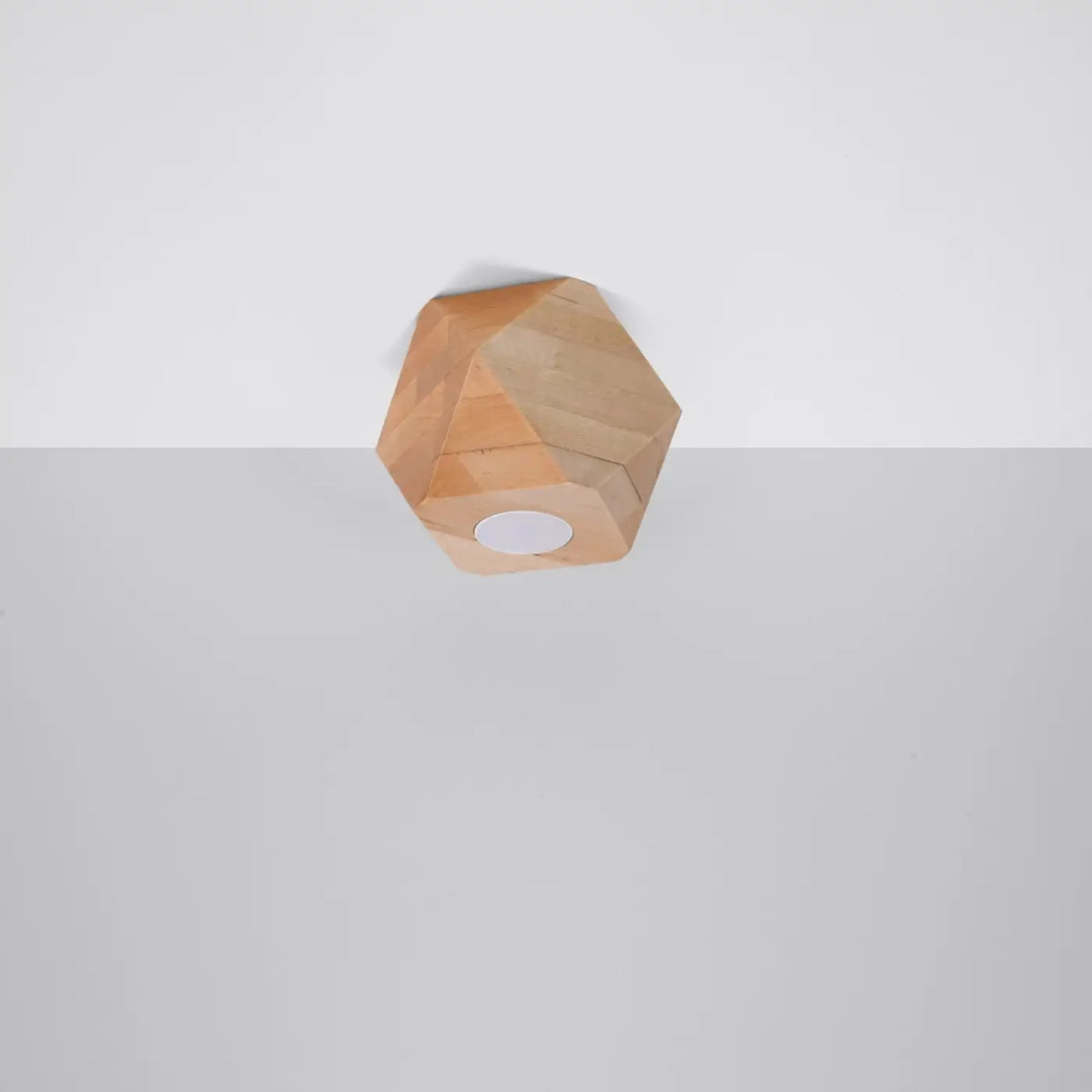 Plafonnier à facettes en bois naturel, 1 ou 3 volumes, GU10