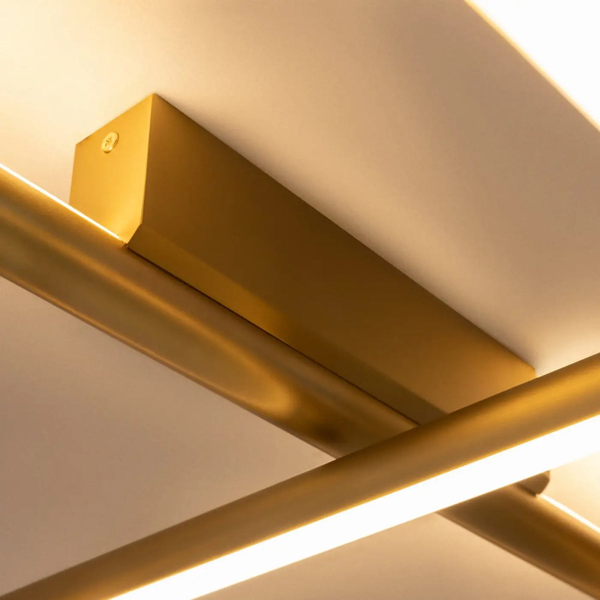 Plafonnier LED à branches dorées rayonnantes, 7000 lumens