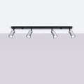 Plafonnier 4 spots orientables noir et chrome, rampe de 82 cm