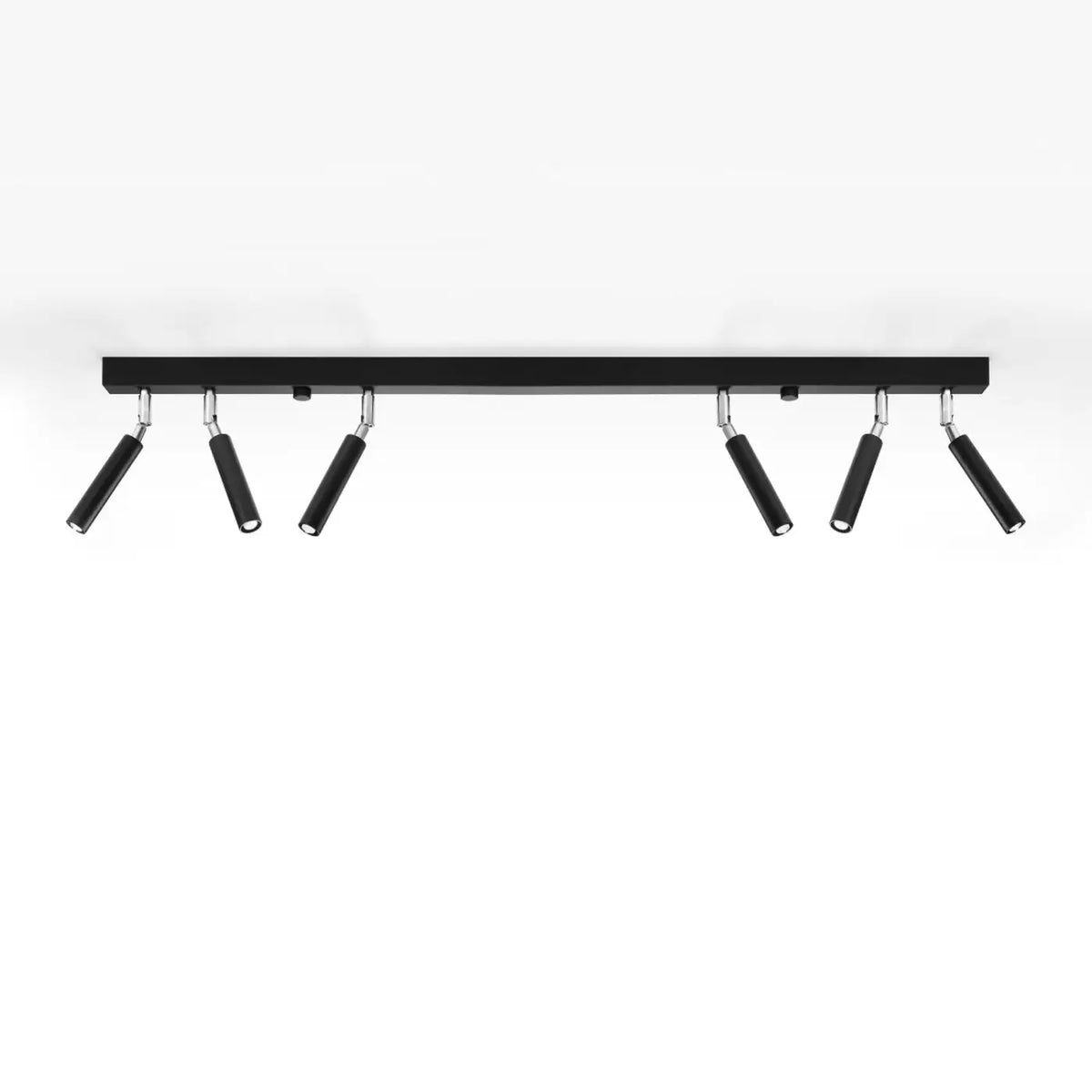 Plafonnier rampe à tubes fins orientables, de 2 à 6 spots, noir