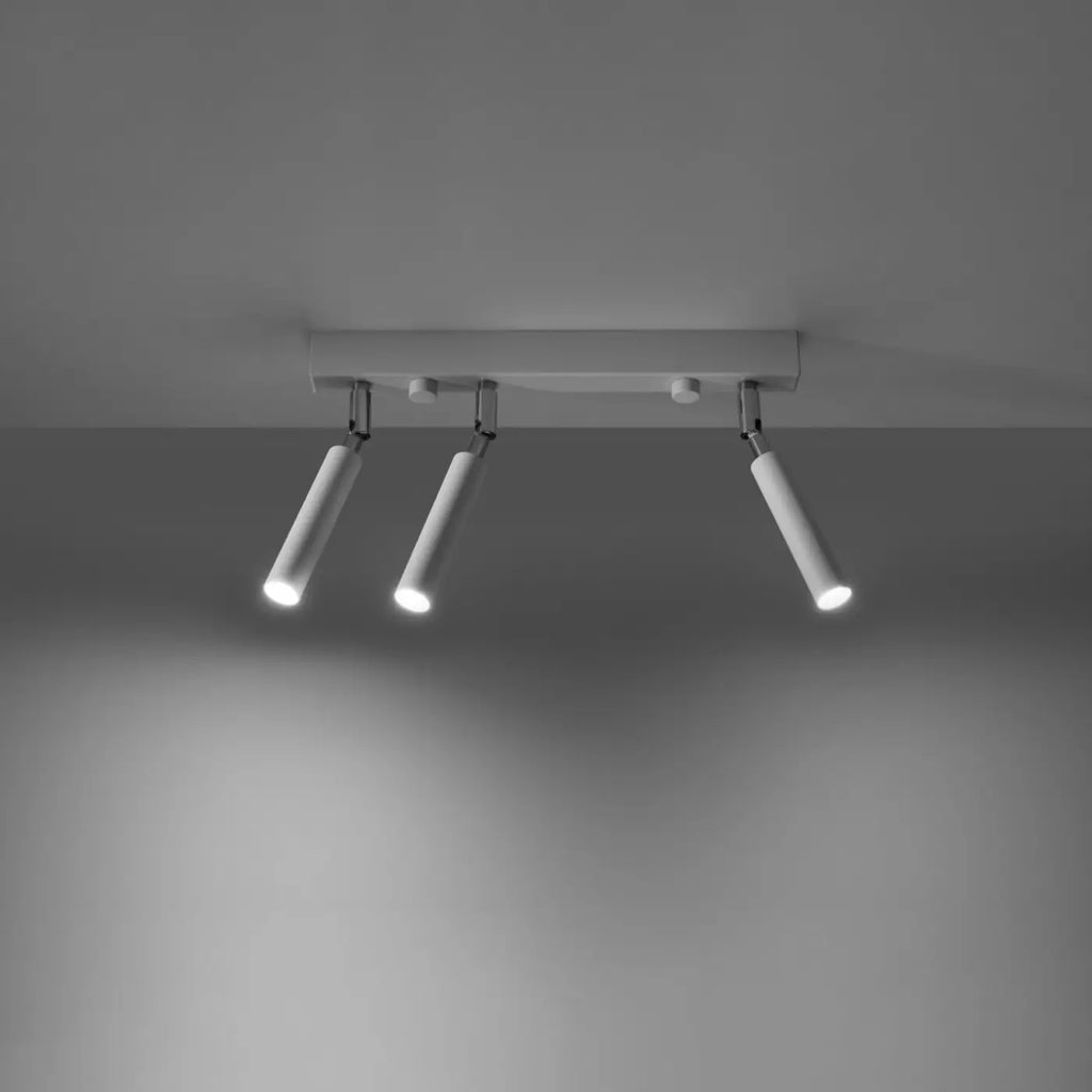 Plafonnier rampe à tubes fins orientables, de 2 à 6 spots