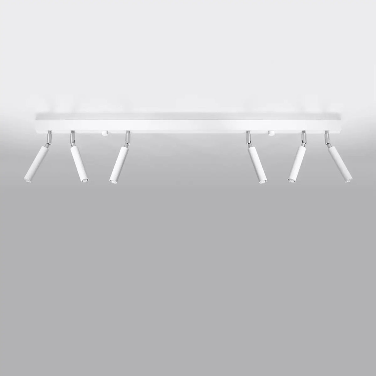 Plafonnier rampe à tubes fins orientables, de 2 à 6 spots, blanc