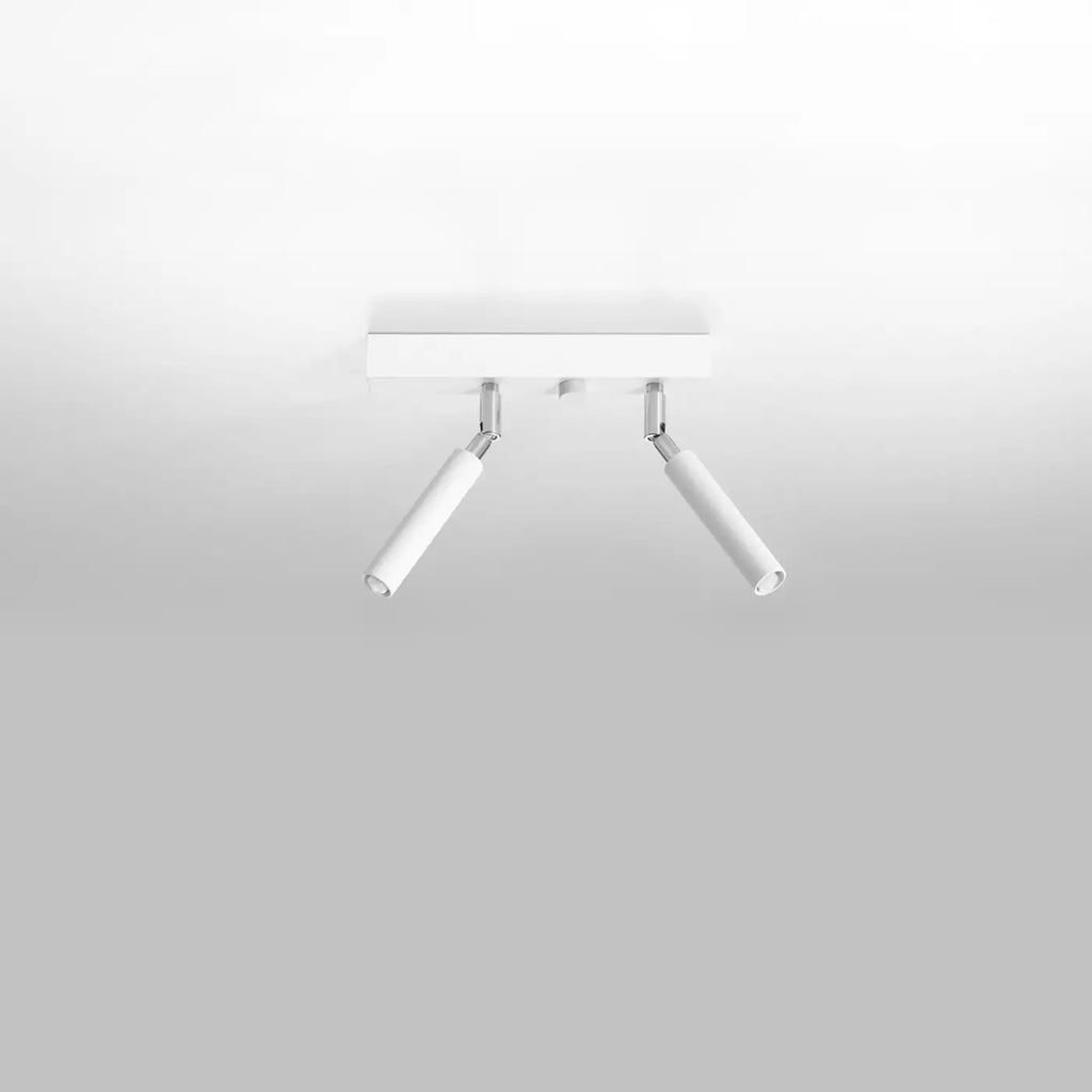 Plafonnier rampe à tubes fins orientables, de 2 à 6 spots, blanc