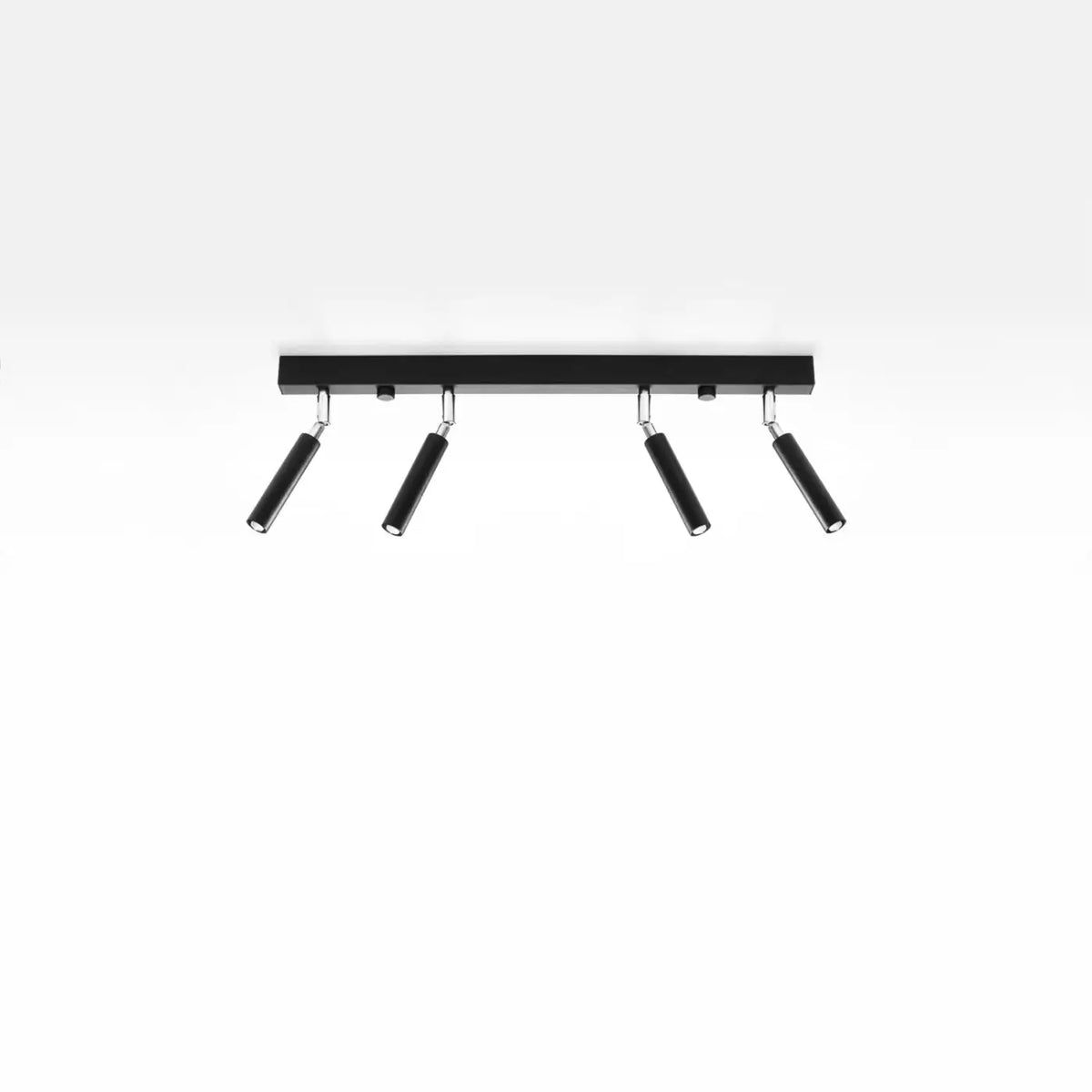 Plafonnier rampe à tubes fins orientables, de 2 à 6 spots, noir