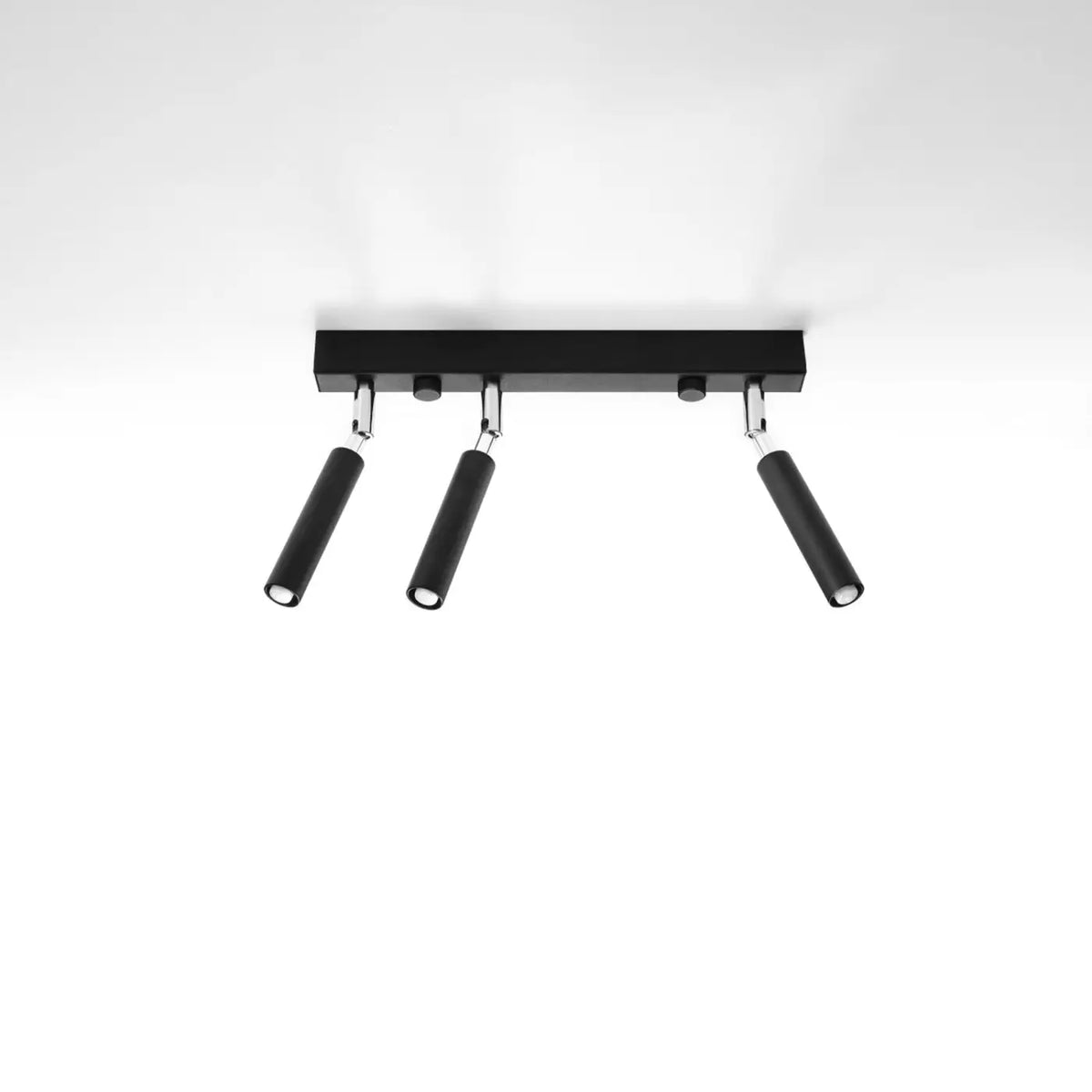 Plafonnier rampe à tubes fins orientables, de 2 à 6 spots, noir