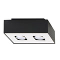 Plafonnier rectangulaire en acier noir à deux spots GU10