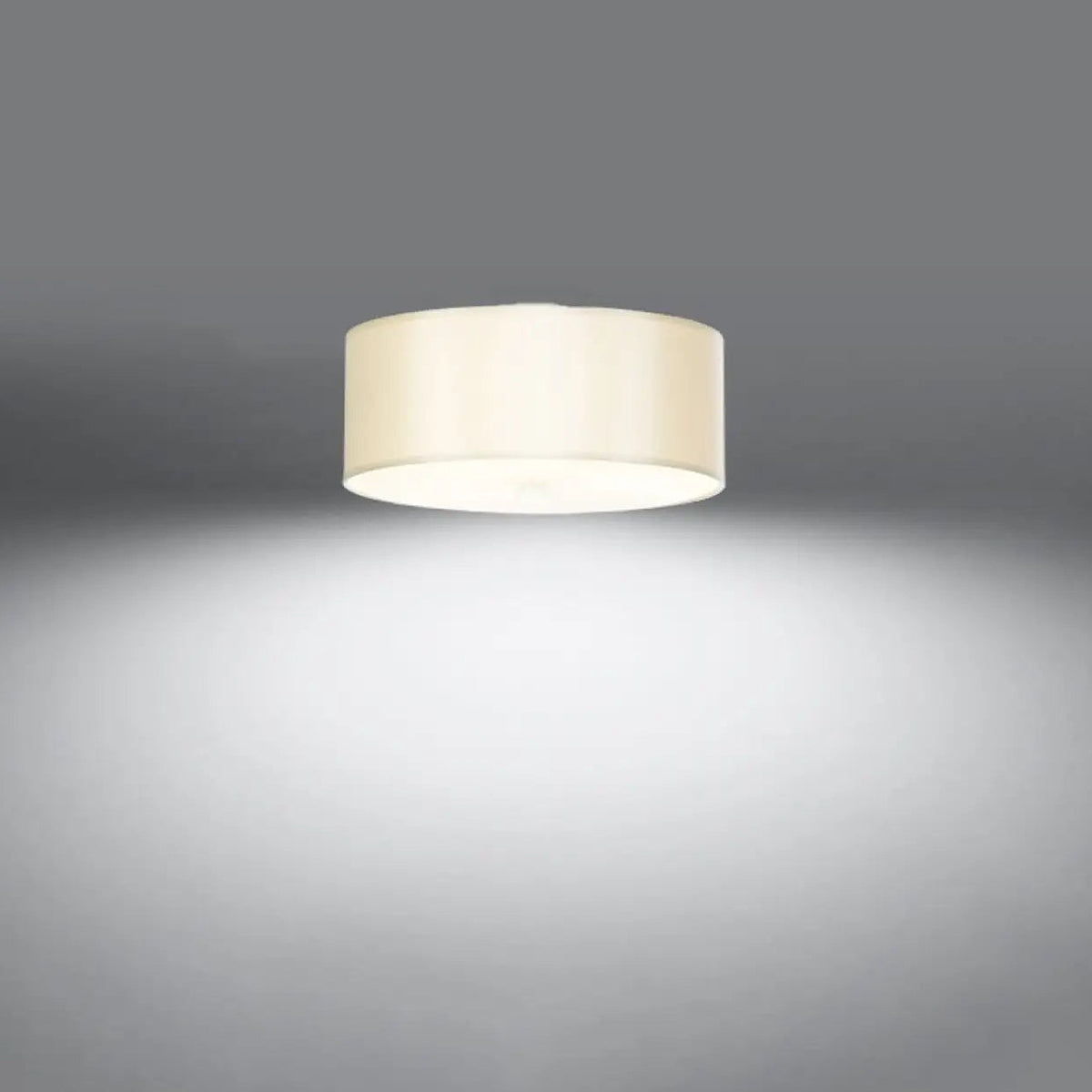 Plafonnier rond en tissu avec diffuseur en verre, de 30 à 80 cm