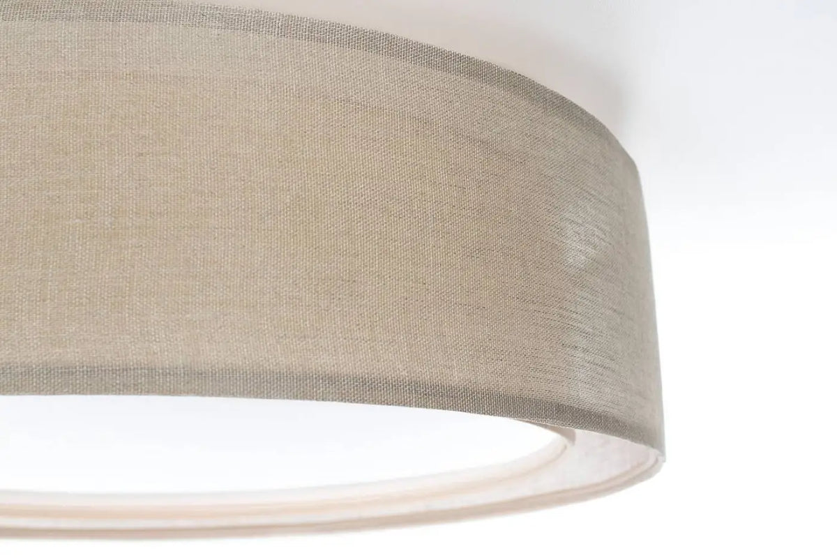 Plafonnier rond en tissu beige, 50 ou 60 cm de diamètre