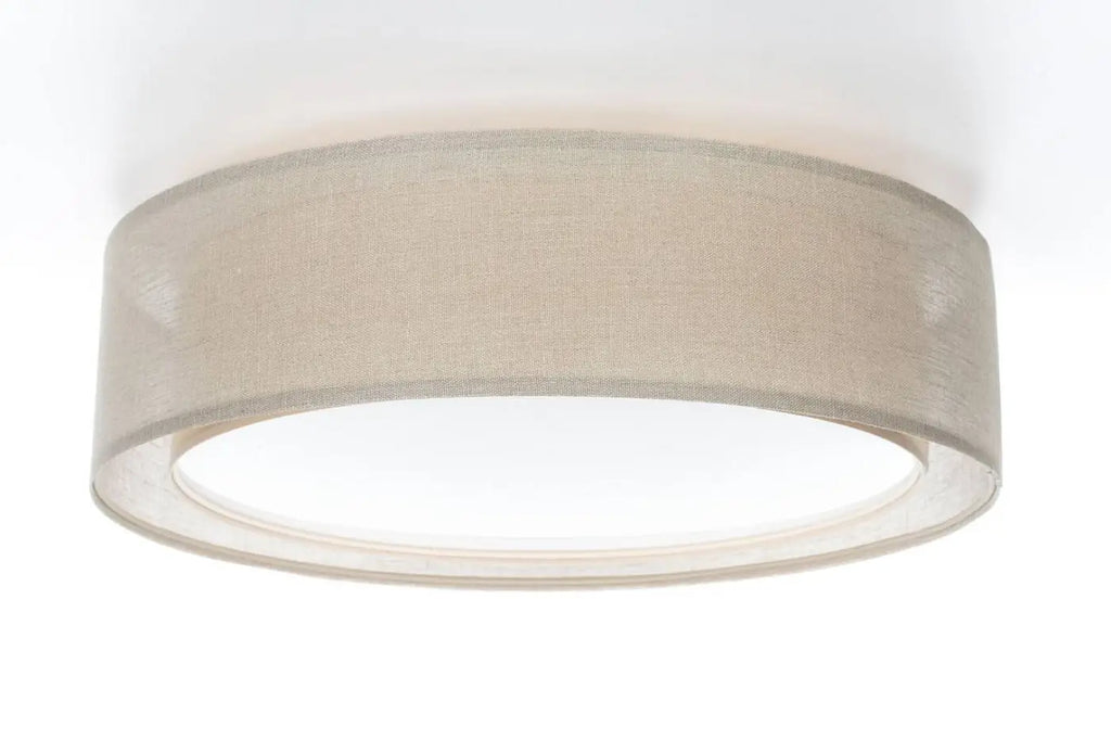 Plafonnier rond en tissu beige, 50 ou 60 cm de diamètre