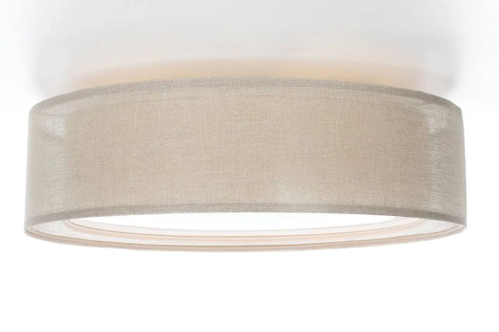 Plafonnier rond en tissu beige, 50 ou 60 cm de diamètre