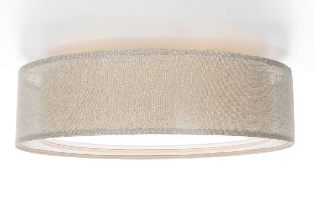 Plafonnier rond en tissu beige, 50 ou 60 cm de diamètre