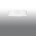 Plafonnier rond blanc en tissu et verre, 50 cm, 5 ampoules E27