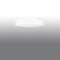 Plafonnier rond blanc en tissu et verre, 60 cm, 5 ampoules E27