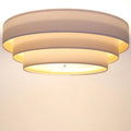 Plafonnier en velours blanc, trois cercles, intérieur doré
