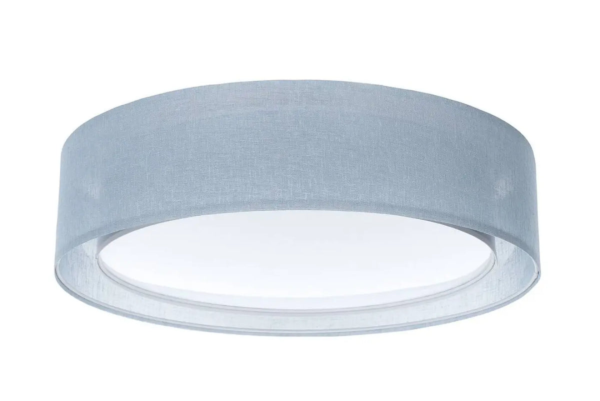 Plafonnier anneau en tissu bleu clair, 50 ou 60 cm de diamètre