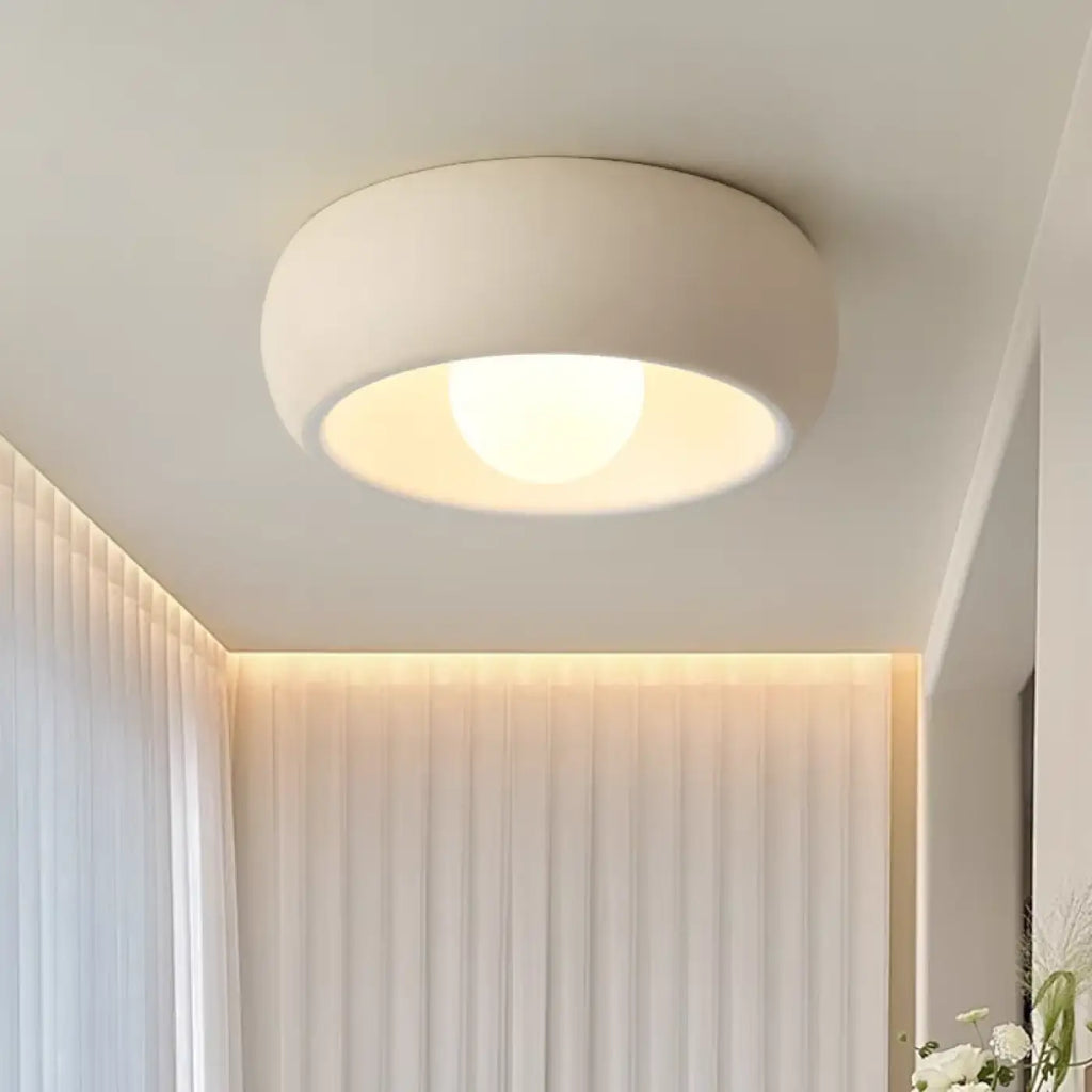 Plafonnier rond moderne, blanc ou gris, couloir ou salon