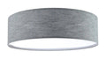 Plafonnier rond en tissu gris béton, 50 cm, diffuseur blanc