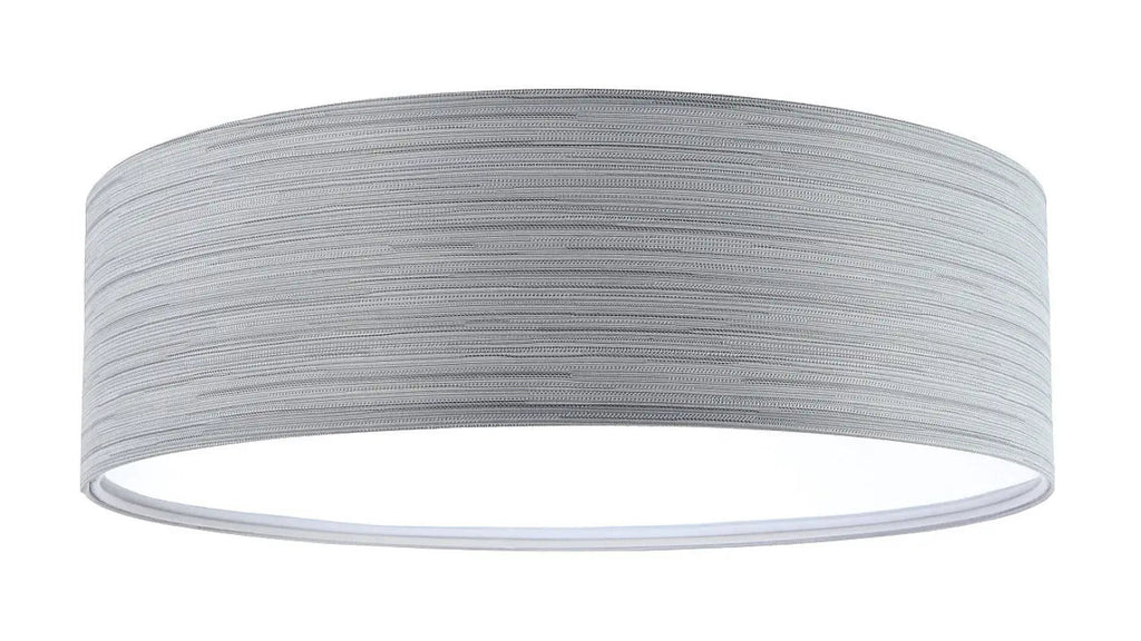 Plafonnier rond en tissu gris avec diffuseur, 50 cm