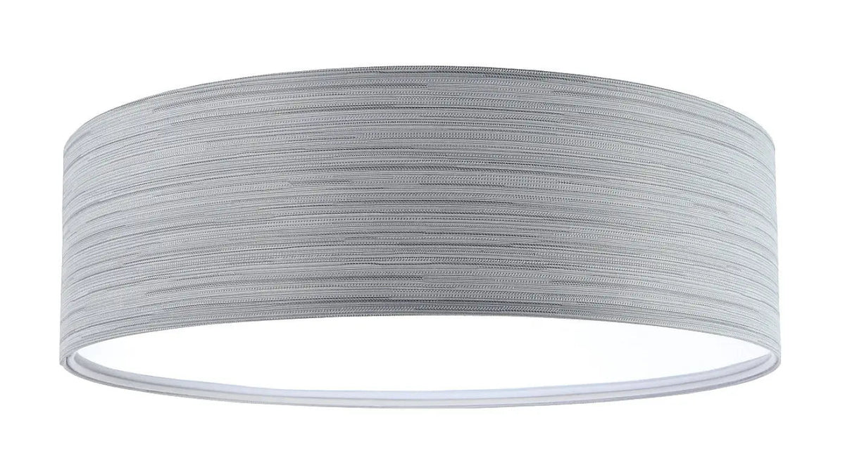 Plafonnier rond en tissu gris avec diffuseur, 50 cm