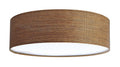 Plafonnier rond en tissu marron miel, aspect paille tressée