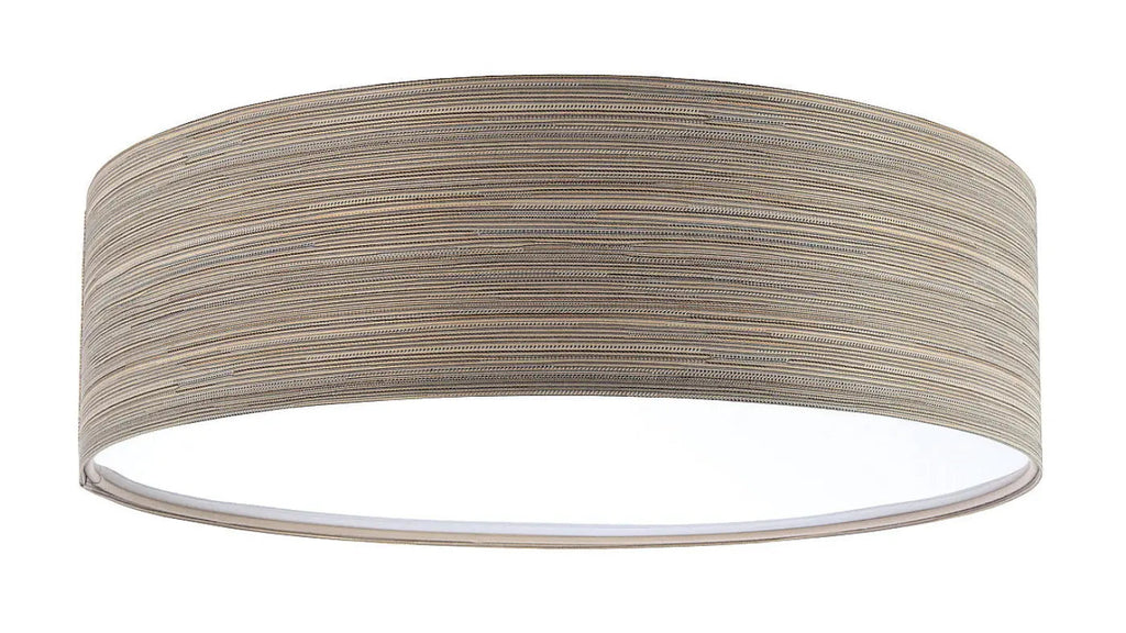 Plafonnier rond en tissu taupe texturé, 50 cm de diamètre