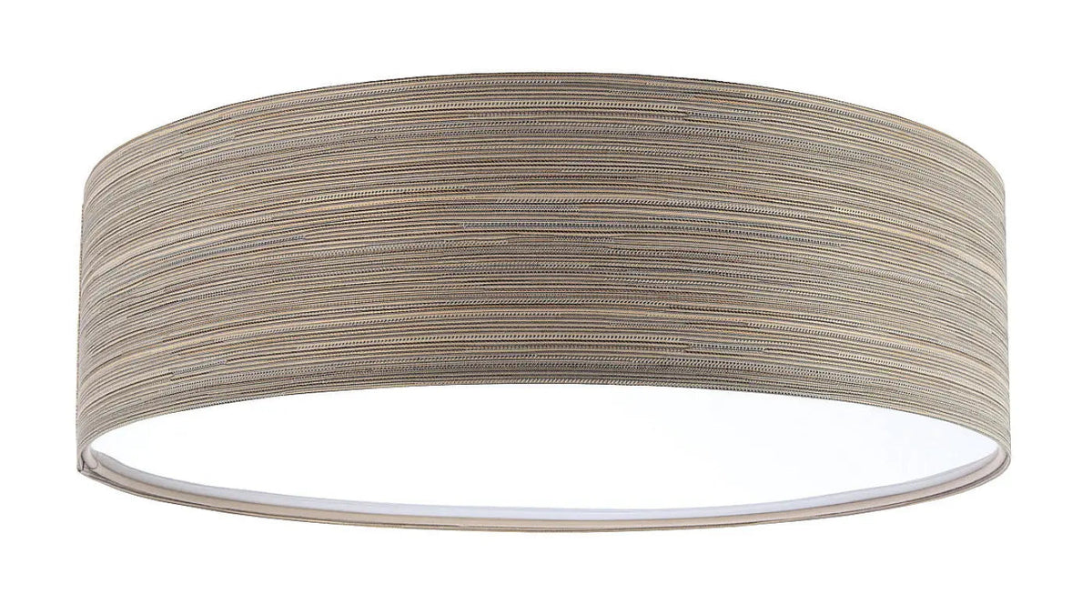 Plafonnier rond en tissu taupe texturé, 50 cm de diamètre