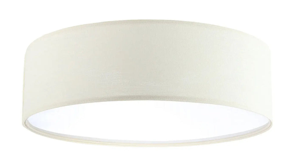 Plafonnier rond en tissu vanille texturé, 50 cm de diamètre
