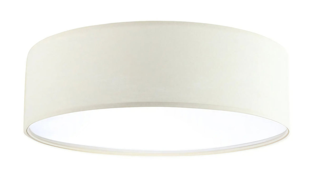 Plafonnier rond en tissu vanille texturé, 50 cm de diamètre