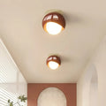 Plafonnier rond en verre opalin, rouge ou blanc, rouge