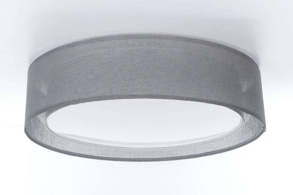 Plafonnier anneau en tissu graphite, 50 ou 60 cm de diamètre