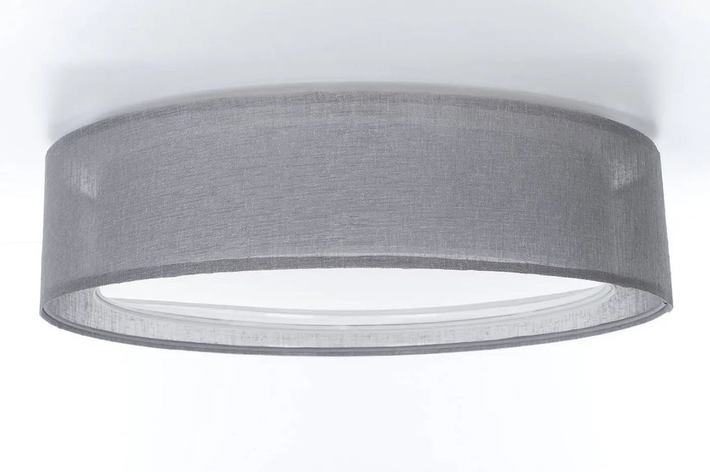 Plafonnier anneau en tissu graphite, 50 ou 60 cm de diamètre
