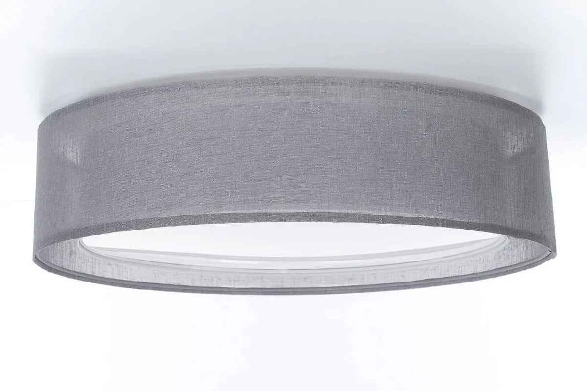 Plafonnier anneau en tissu graphite, 50 ou 60 cm de diamètre