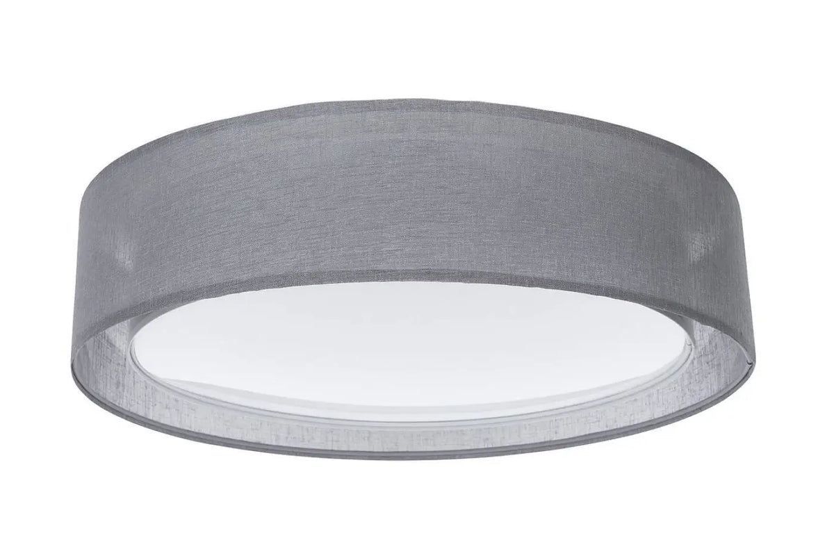 Plafonnier anneau en tissu graphite, 50 ou 60 cm de diamètre