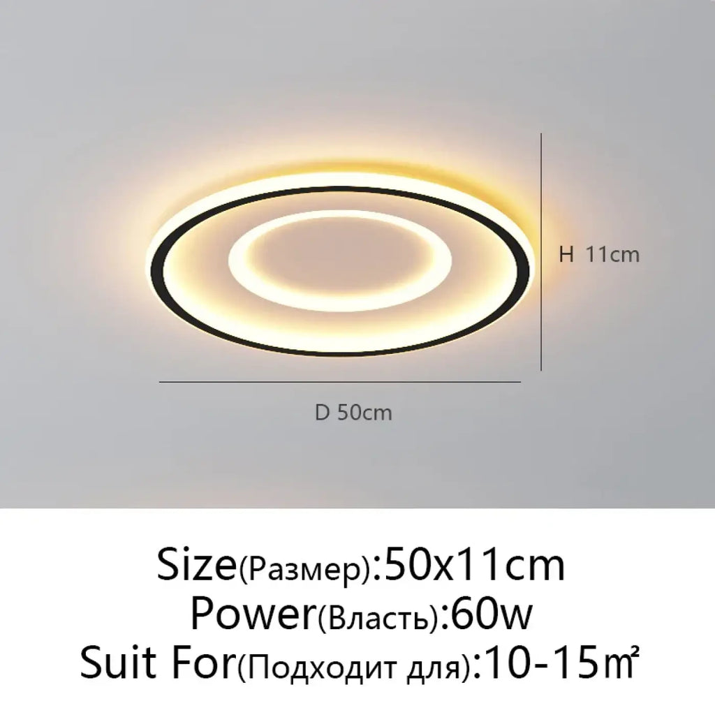 Plafonnier LED rond noir, trois modèles, lumière au choix