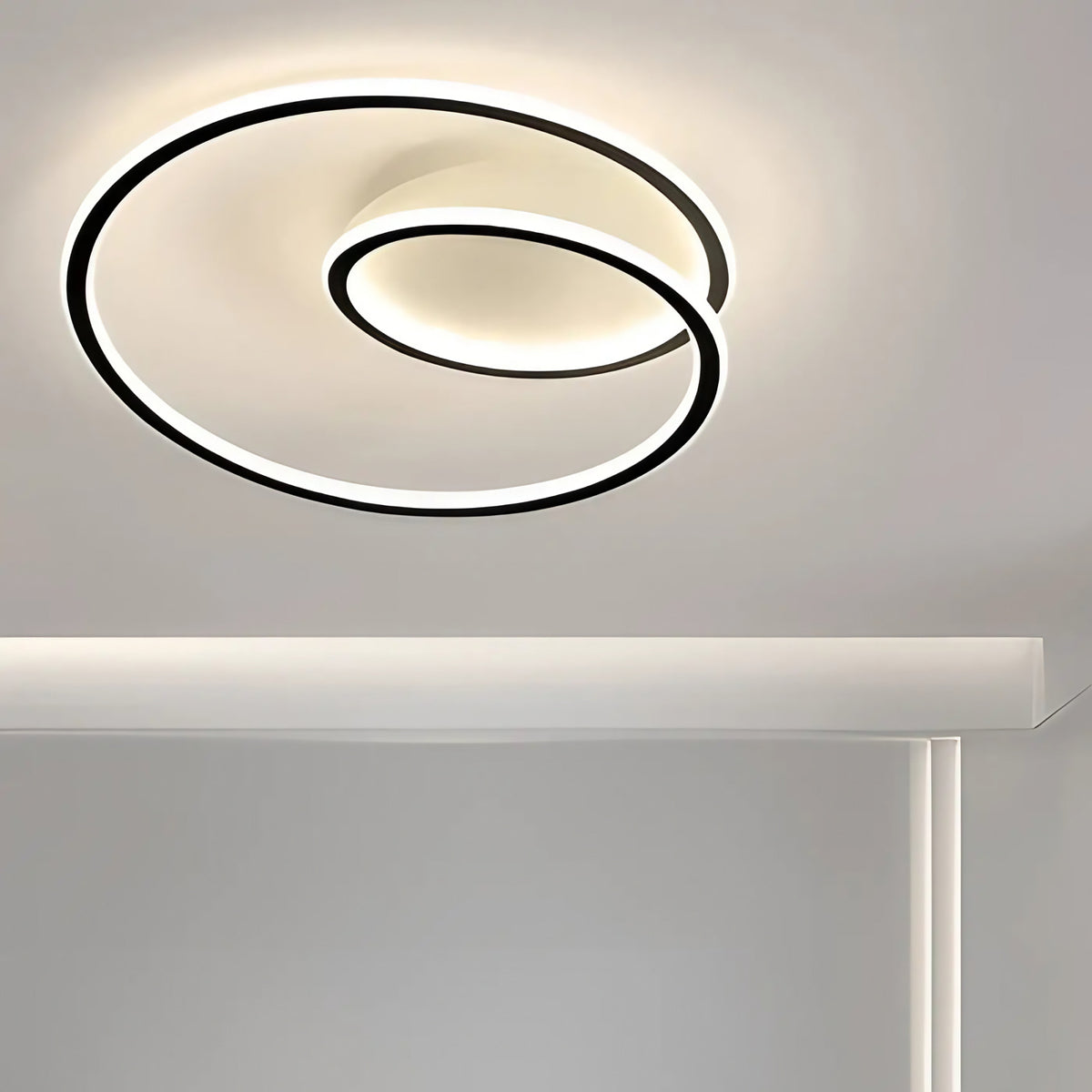 Plafonnier LED rond noir, trois modèles, lumière au choix