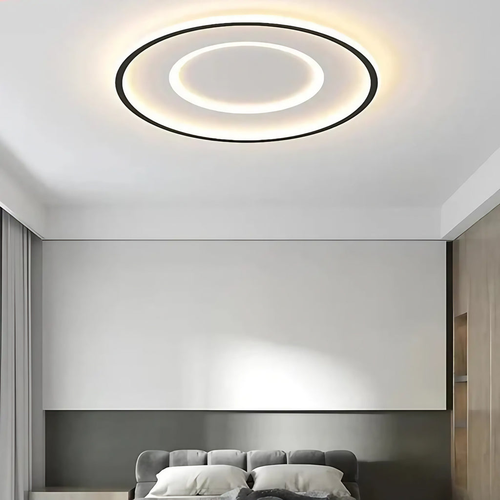 Plafonnier LED rond noir, trois modèles, lumière au choix