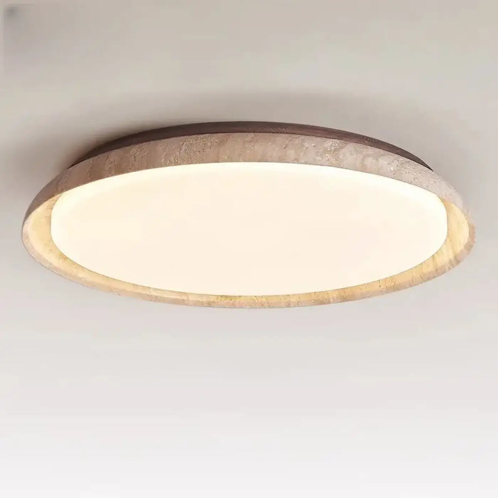 Plafonnier LED rond à contour bois, trois tailles S, M ou L