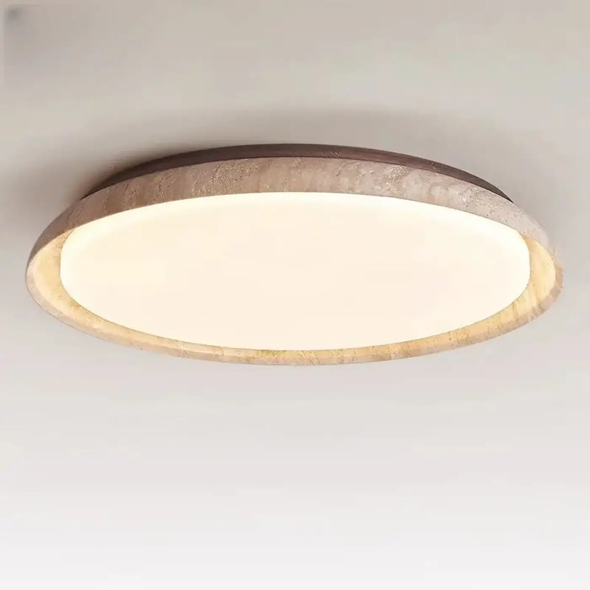 Plafonnier LED rond à contour bois, trois tailles S, M ou L
