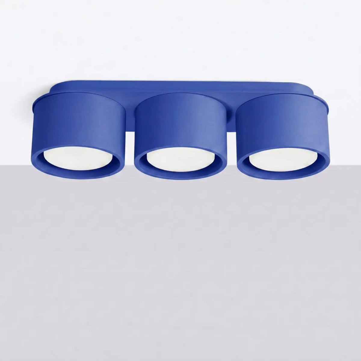 Plafonnier plat en aluminium, 1, 2 ou 3 spots, quatorze couleurs, outremer