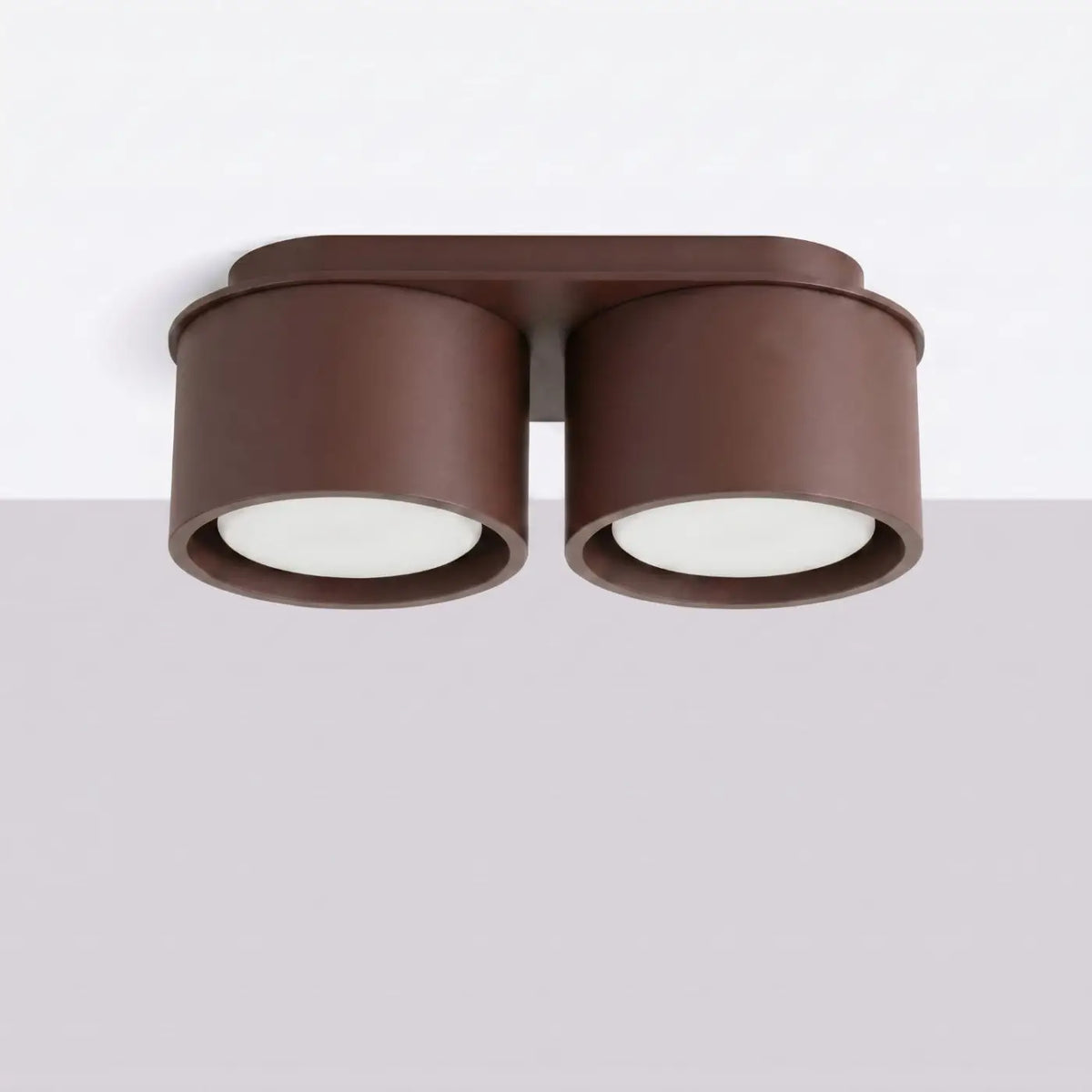 Plafonnier plat en aluminium, 1, 2 ou 3 spots, quatorze couleurs, marron